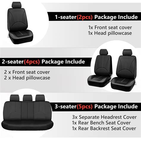 For Bmw Car Seat Covers Full Set Pu Leather 5 Seats Front Rear Protector Cushion Ebay