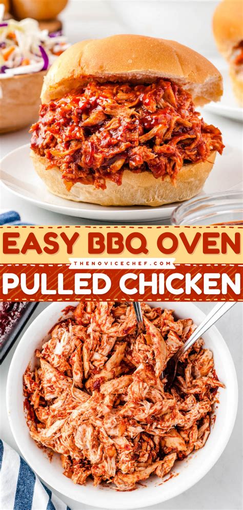 Easy BBQ Oven Pulled Chicken Easy Pulled Chicken Recipe Easy Bbq