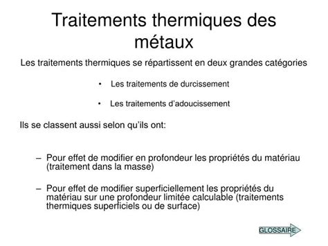 PPT Traitements thermiques des métaux PowerPoint Presentation free