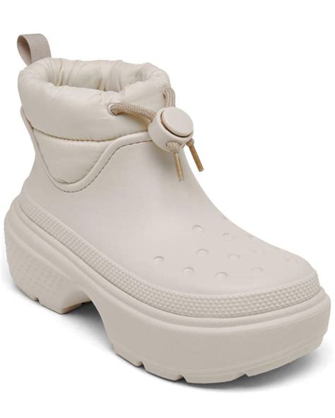 Crocs™ Stomp Puff Boots From Finish Line In Natural Lyst