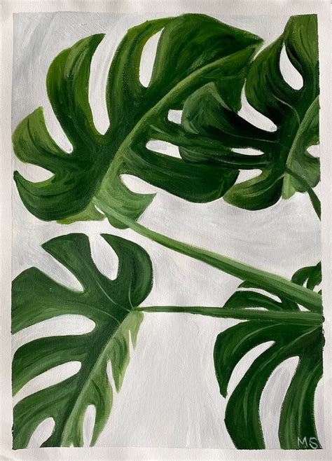 Original Monstera Acrylic Painting House Plant Painting Etsy