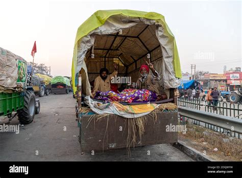 Portrait Of Group Of Farmers During The Protest At Delhi Haryana Border