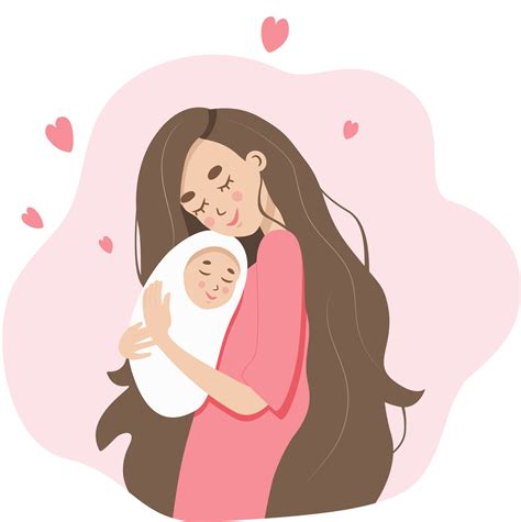 Mother And Baby Cartoon