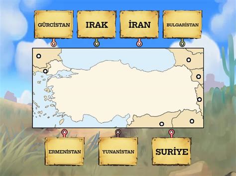 KÜRESEL BAĞLANTILAR TÜRKİYE NİN KOMŞULARI Labelled diagram