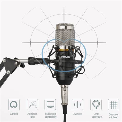 Zingyou Condenser Microphone Bundle Bm Mic Kit With Adjustable Mic