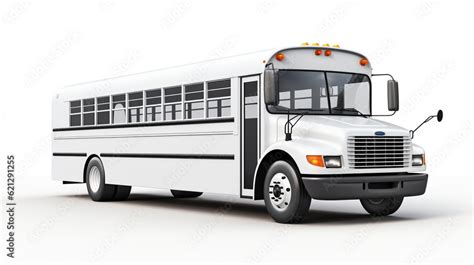 white bus isolated on white school bus vehicle white background, Bus to transport workers to ...