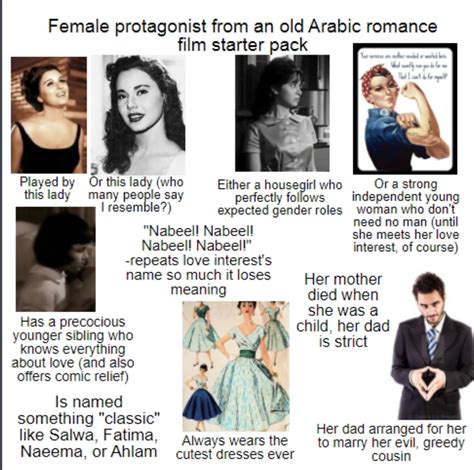 Female Protagonist From An Old Arabic Romance Film Starter Pack R