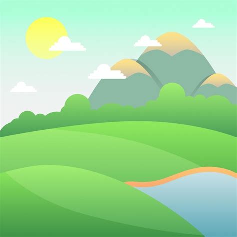 Premium Vector | Sunny day landscape