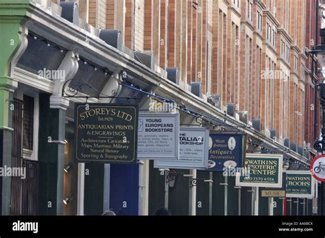 Signs For Antiquarian Bookshops In Soho London Stock Photo Alamy