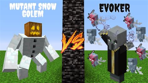 Evoker Vs Mutant Snow Golem Minecraft Mob Battle Youtube