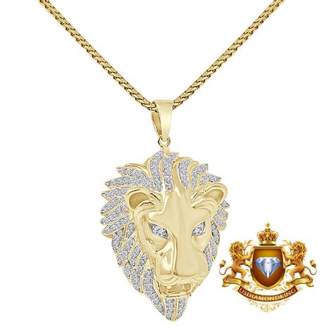 Real Genuine Cwt Vvs Moissanite Diamond Lion Head Pendant Charm