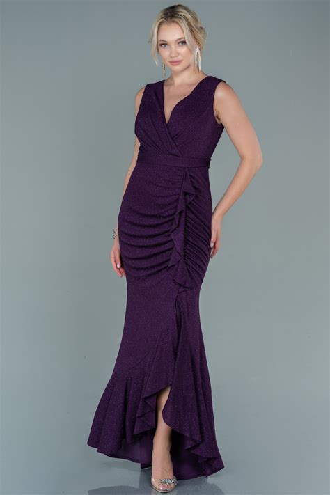 Long Dark Purple Mermaid Evening Dress Abu2556