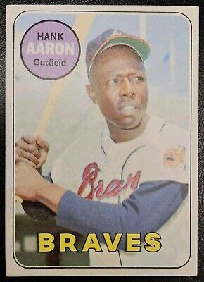 Topps Hank Aaron Baseball Card Vg Stain Ebay