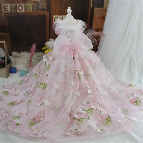 Pet Dog Party Princess Dress Fashion Luxury Pink Flower Embroidered