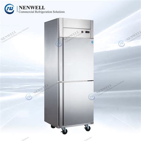 Commercial Stainless Steel 2 Door Storage Kitchen Fridge And Freezer Upright Freezer And