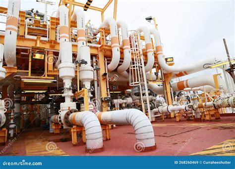 Pipelines On Oil And Gas Platform For Production Oil And Gas Process