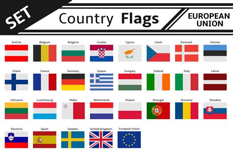 set countries flags european union | Illustrations ~ Creative Market