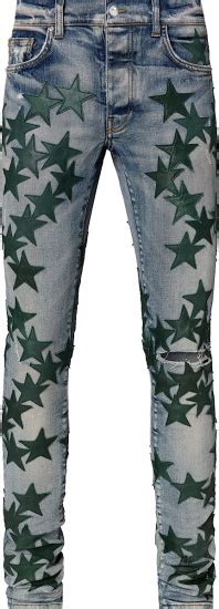 Amiri X Chemist Clay Indigo And Dark Green Star Jeans Inc Style