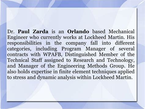 PPT Dr Paul Zarda Is An Expert In Finite Element Techniques Applied