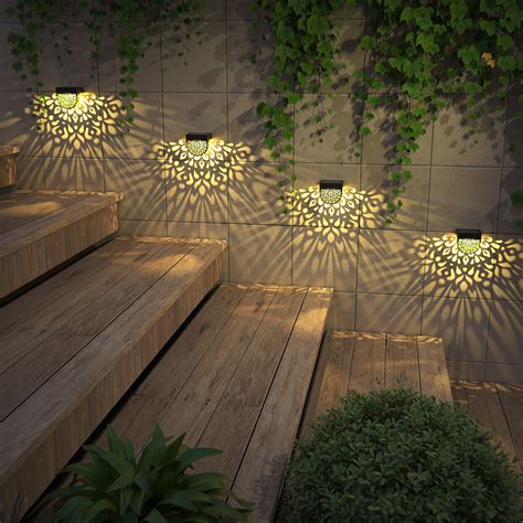 Fence Lights 6 Pack Solar Lights Outdoor Garden and Decor Solar Lights ...