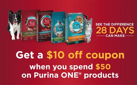 Purina Canada: Get A $10 Coupon When You Spend $50 On Purina One Products