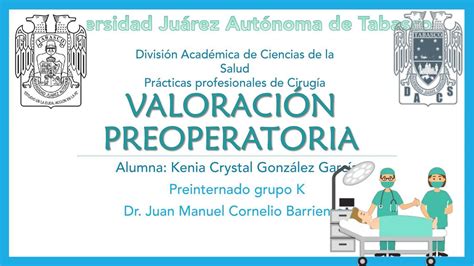 Valoraci N Preoperatoria Cirug As Preoperatoria Udocz