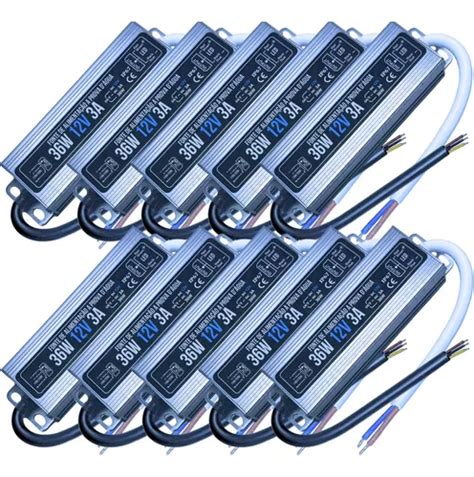 10pçs Fonte Blindada Prova Dágua Para Led 12v 36w 3a Ip67 Frete grátis