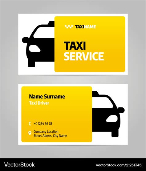 Taxi Business Or Visiting Card Royalty Free Vector Image