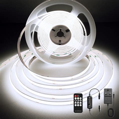 Berixdeep Cob Led Strip Kit Dotless Led Strip With Remote And Power