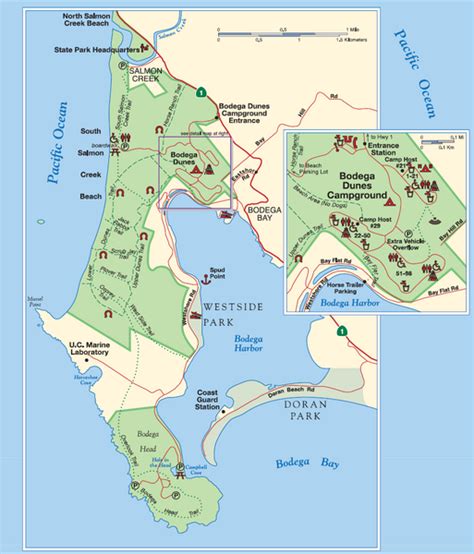 Map Of Doran Beach Campground | Beach Map