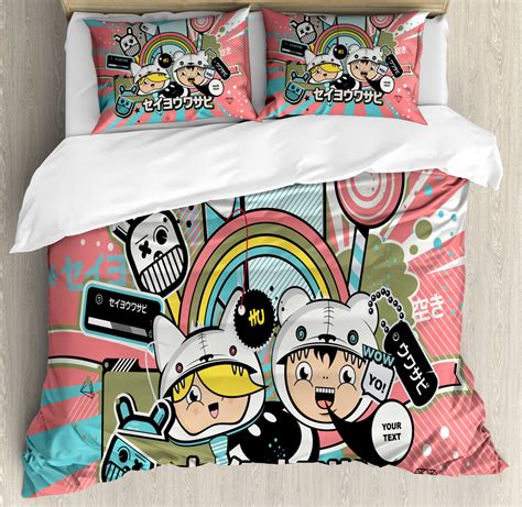 Urban Graffiti Duvet Cover Set Twin Queen King Sizes With Pillow Shams