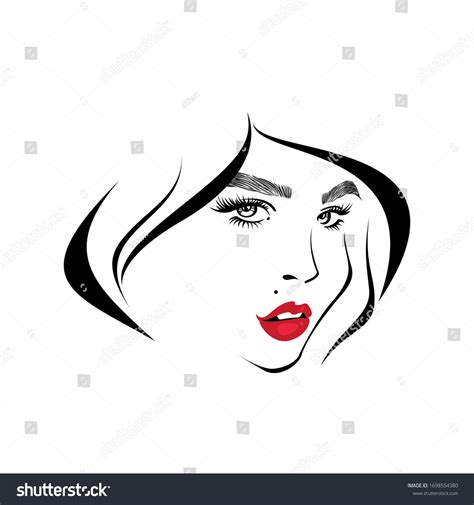 Beautiful Woman Sexy Red Lips Lush Stock Vector Royalty Free