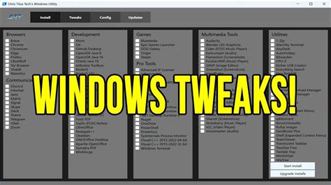 Chris Titus Tech S Windows 10 11 Tweaker Utility YouTube