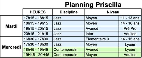 Plannings Ecole De Danse Gicquello