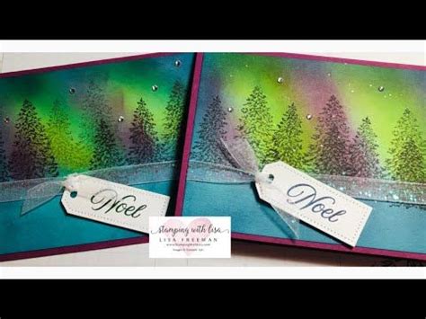 Northern Lights Technique Featuring Peaceful Cabin From Stampin Up