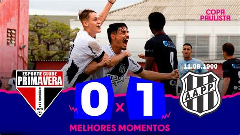 Primavera X Ponte Preta Melhores Momentos Rodada Copa