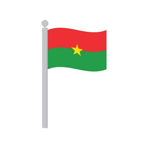 Premium Vector Flag Of Burkina Faso On Flagpole Isolated