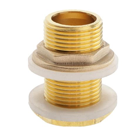 CALANDIS Brass Water Tank Connector Bulkhead Fitting With Rubber Ring