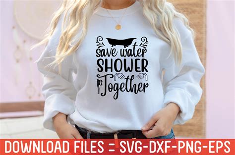 Save Water Shower Together Graphic by Black SVG Club · Creative Fabrica