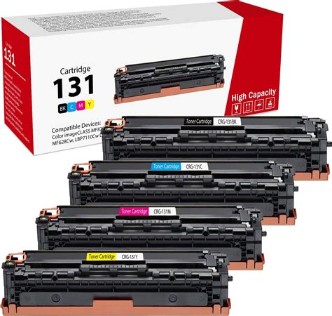 131 Toner Cartridges High Yield 4 Pack Black Cyan Magenta Yellow