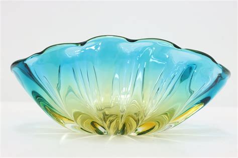 Murano Venetian Vintage Art Glass Shell Sculpture Bowl Italy