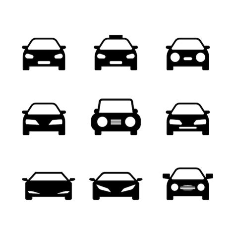 Conjunto De Iconos De Coches Vector Premium