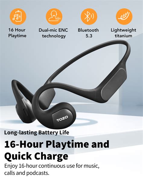 Tozo Openreal Wireless Earbuds Open Ear Air Conduction Bluetooth 53 Dynamic Driver Enc