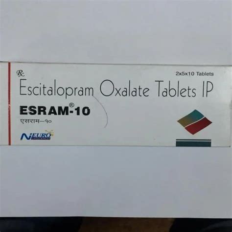 Escitalopram Oxalate ESRAM 10 MG Tablets At Rs 100 Stripe Khadgaon