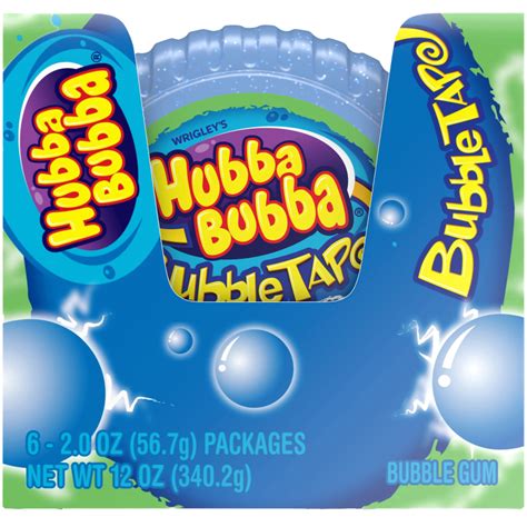 Hubba Bubba Sour Blue Raspberry Bubble Gum Tape 2 Oz Hubba Bubba