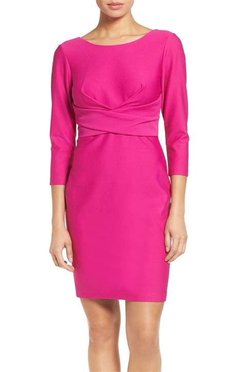 Donna Ricco Textured Wrap Waist Sheath Dress Nordstrom