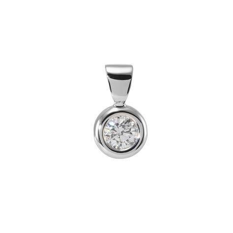 Pendentif Or Blanc Diamant Ct Gh Si Ref