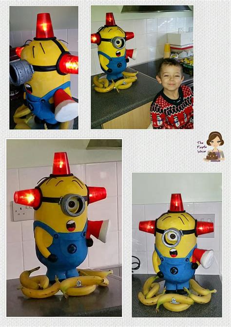 Minion fireman cake - Decorated Cake by Rachel The Purple - CakesDecor