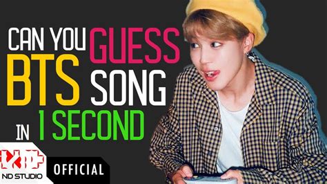 GUESS THE BTS SONG IN 1 SECOND KPOP GAME YouTube