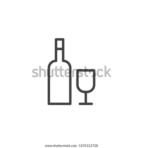 Wine Bottle Glass Outline Icon Linear Stock Vector Royalty Free 1235312728 Shutterstock